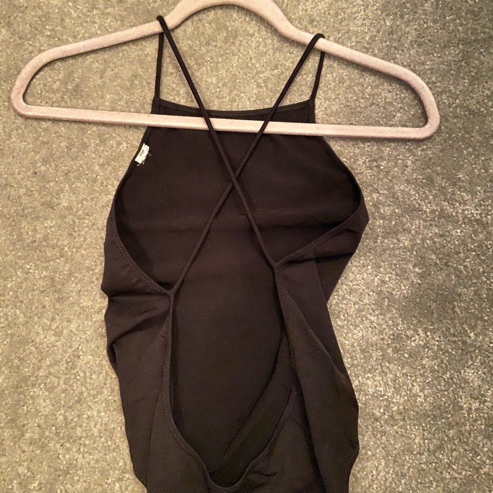 Open Back Black Body Suit